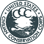 The green, circular United States Civilian Conservation Corps logo