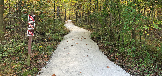 An accessible trail at Kings Gap Environmental Education Center.